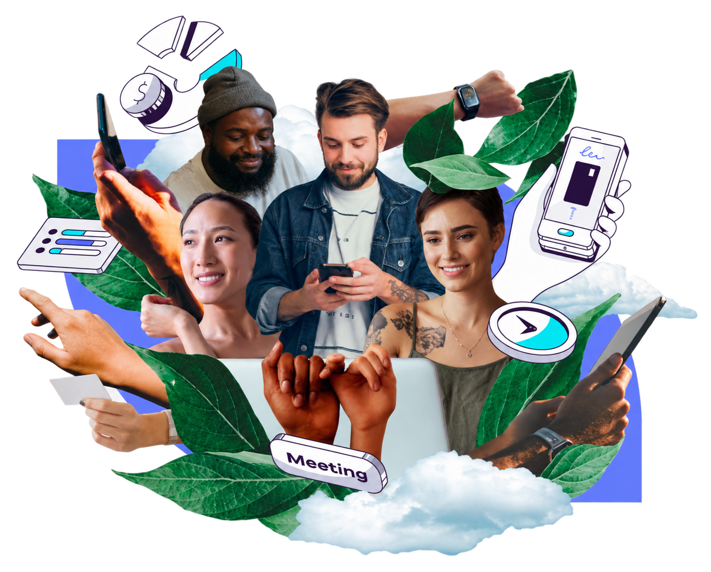 People connected through facility and technology services